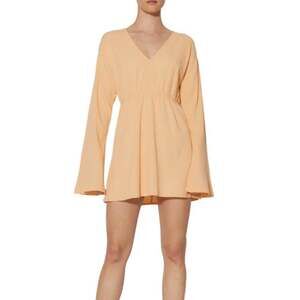Something New Bell Sleeve Cotton Gauze Mini Dress Coverup S Orange Peach Fuzz